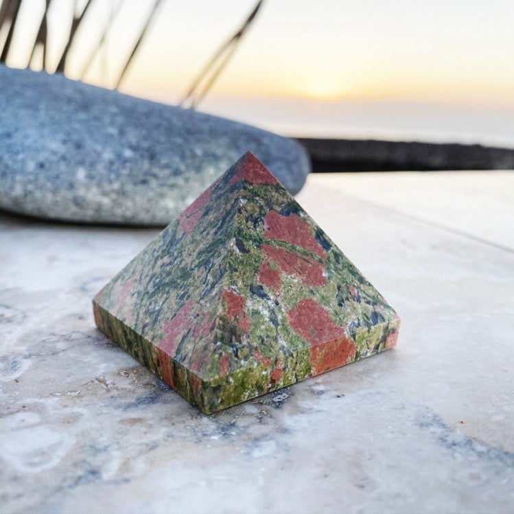 Unakite Pyramid - Medium - pyramids