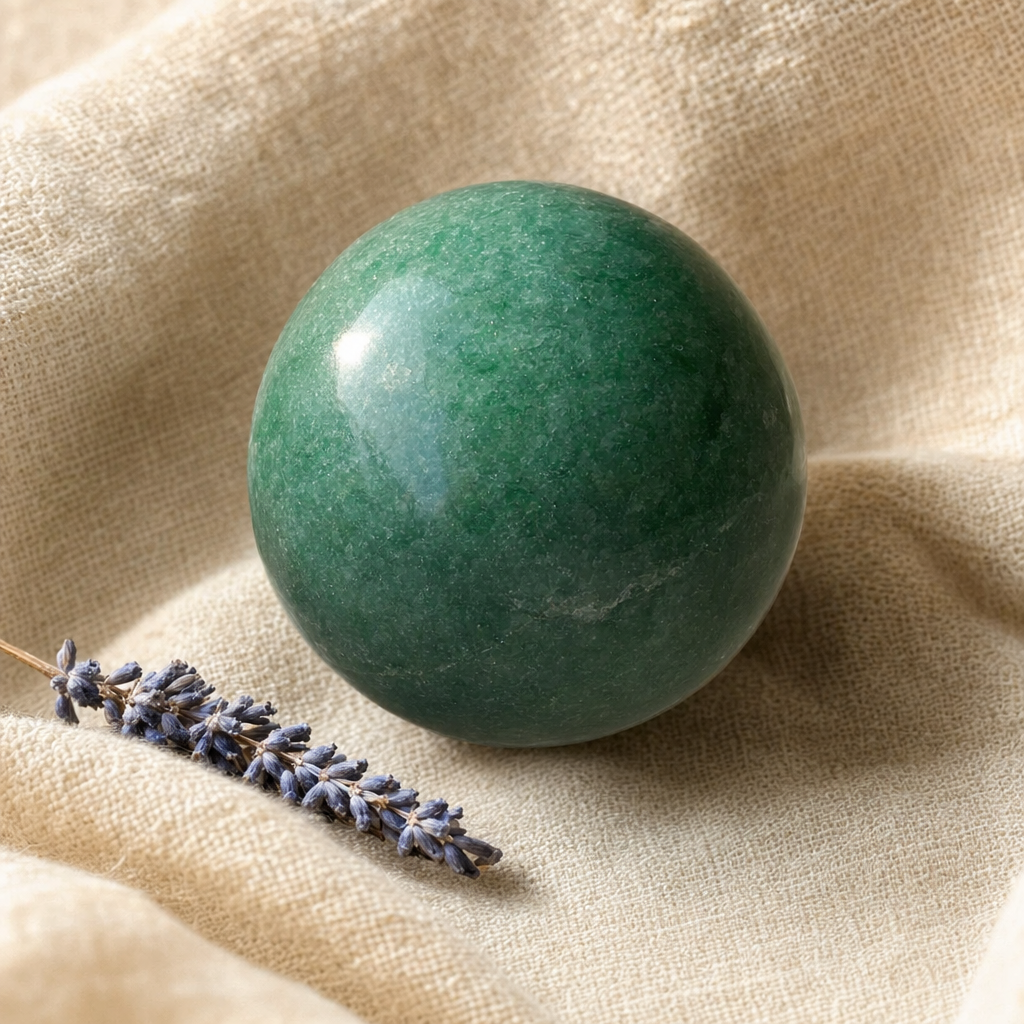 Green Aventurine sphere close-up